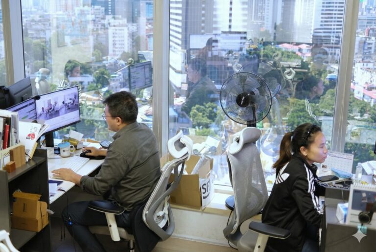 Asiaction purchasing team working at the Guangzhou office