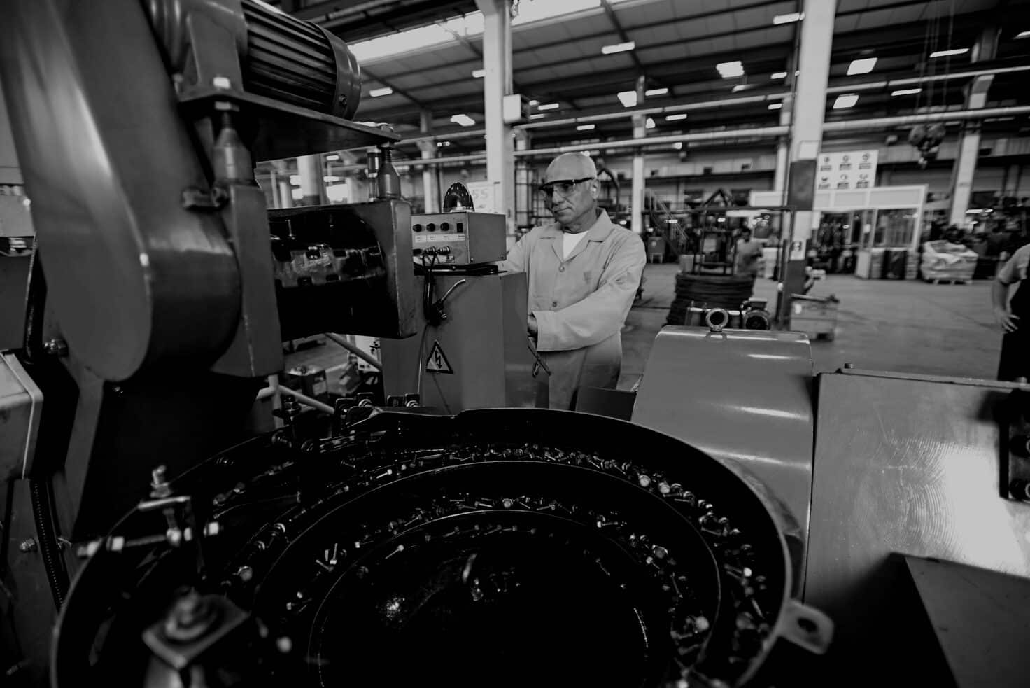 Metal fastener production line in a factory