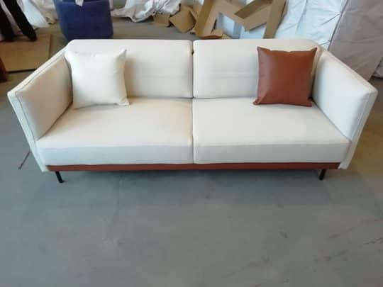 Upholstered sofa checked before shipment in a Chinese factory